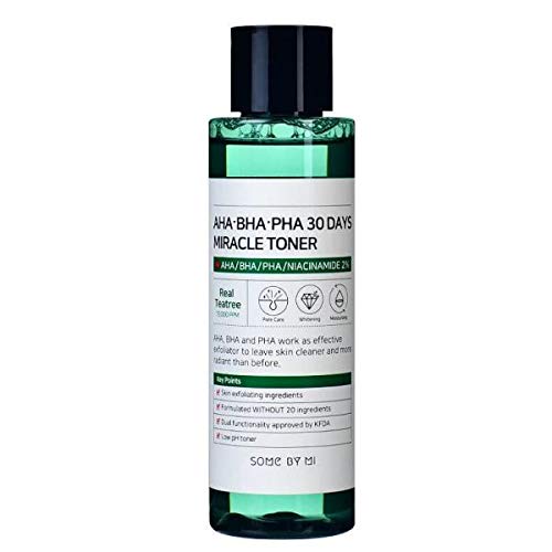 SOME-BY-MI - AHA BHA PHA 30 Days Miracle Toner - 150 ml, Niacinamida 2%, extractos de árbol de té 10000 ppm