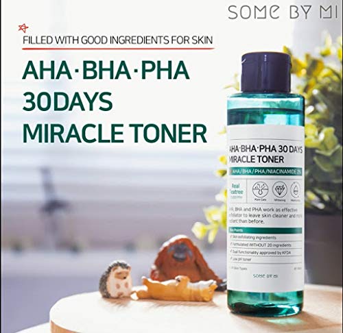 SOME-BY-MI - AHA BHA PHA 30 Days Miracle Toner - 150 ml, Niacinamida 2%, extractos de árbol de té 10000 ppm