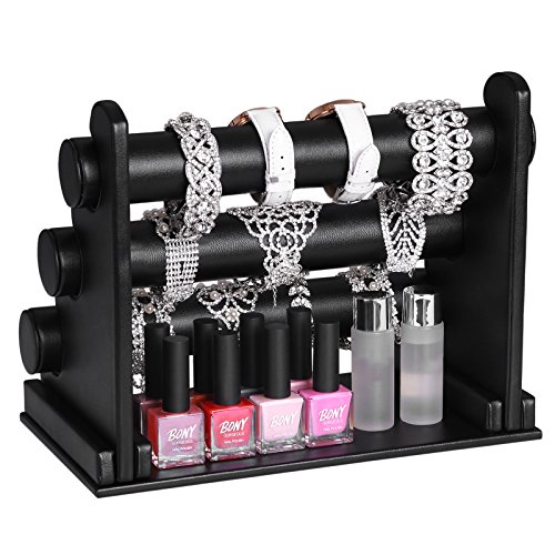 SONGMICS Exibidor para Joyas, Soporte para Pulseras, Color Negro JDS104