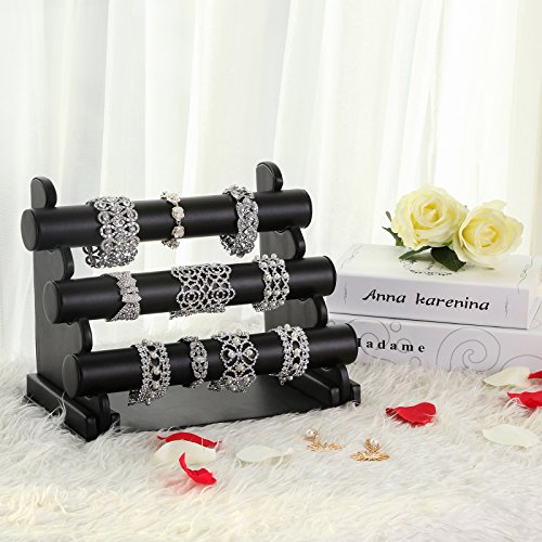 SONGMICS Exibidor para Joyas, Soporte para Pulseras, Color Negro JDS104