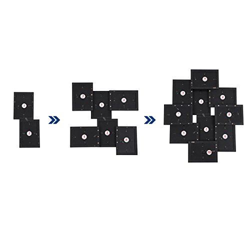 SONGMICS Marco de Fotos Collage para 10 Fotos de 10 x 15 cm, Hecho de Tableros MDF, Montaje en Pared, para Galería de Fotos, Requiere Ensamblaje, Negro RPF20BK