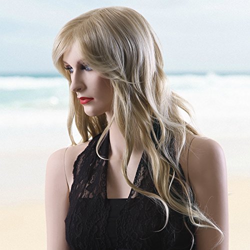 SONGMICS Peluca Larga Ondulada Cabello sintético Mujer De Moda para Disfraz Carnaval Color Rubio WFF046