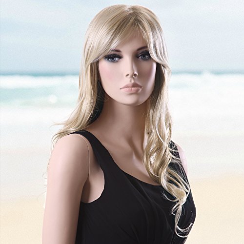 SONGMICS Peluca Larga Ondulada Cabello sintético Mujer De Moda para Disfraz Carnaval Color Rubio WFF046