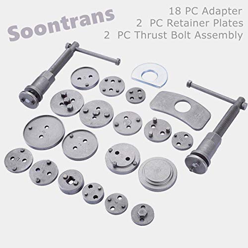 Soontrans-Reposicionador de pistones de freno - Sets de herramientas para las pinzas de freno - compresor pistones freno - 22piezas - reponer pinzas de freno- Kompressor Tool Kit Universal