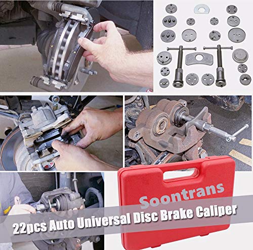 Soontrans-Reposicionador de pistones de freno - Sets de herramientas para las pinzas de freno - compresor pistones freno - 22piezas - reponer pinzas de freno- Kompressor Tool Kit Universal