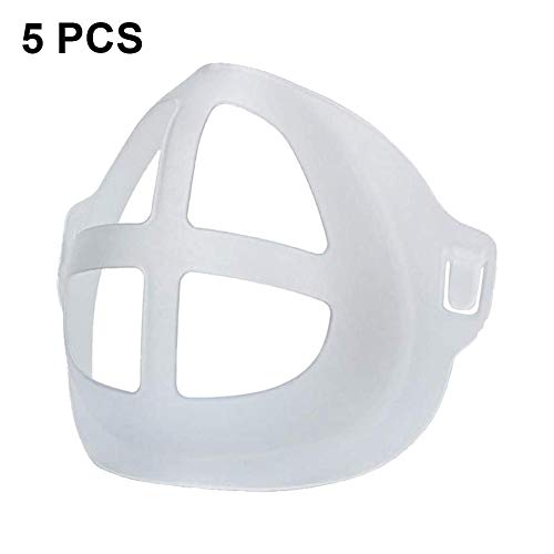 Soporte 3D para protección de lápiz labial Juego de 5, máscara cómoda Marco de soporte interno Protector de maquillaje reutilizable de silicona Crea más espacio para respirar para el verano