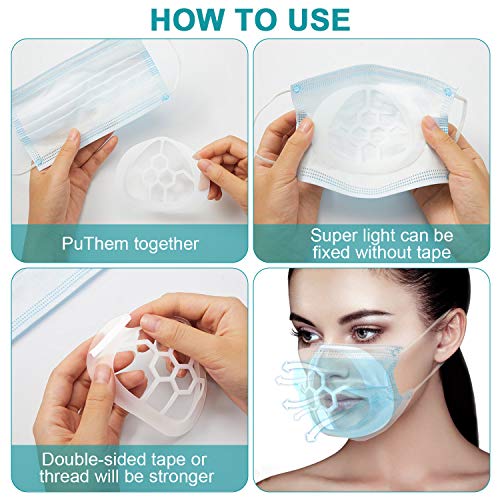 Soporte 3D Soporte de Protección de Lápiz Labial 3D Prevenir Eliminación de Maquillaje Mejora Espacio de Respiración Ayuda a Respirar Suavemente para Niños Correr Verano (10)