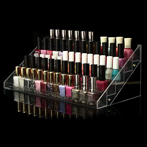 Soporte de Esmalte de Uñas, Organizador de Maquillaje Transparente Grande, Luckyfine Caja para Cosméticos, Organizador Cosmético, 5 Niveles