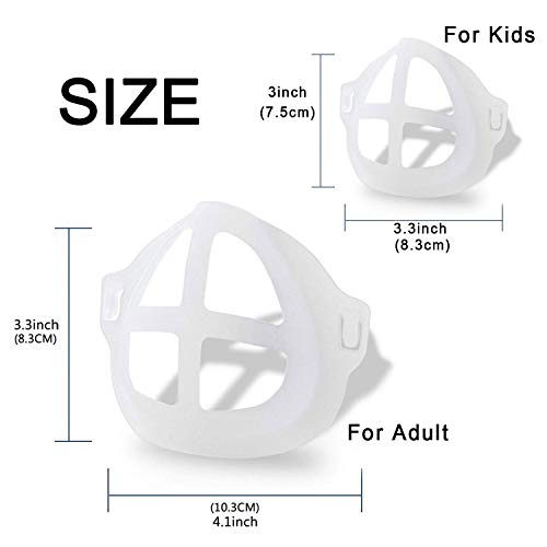 Soporte facial 3D para mayor comodidad respirando, marco de soporte interior para adultos y niños, lavable reutilizable lápiz labial protección cara Mas- k Accesorios, paquete de 20