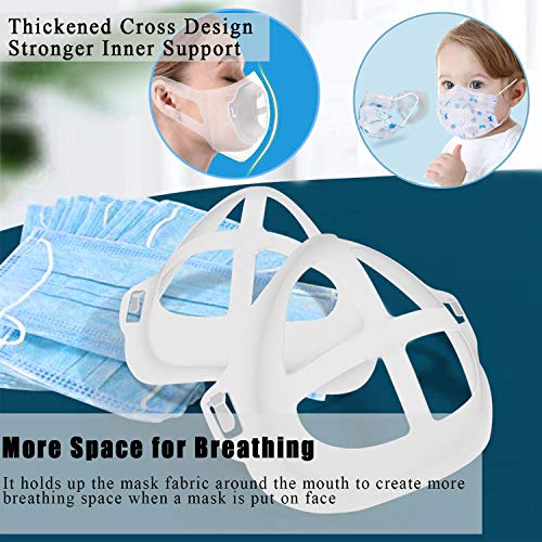 Soporte facial 3D para mayor comodidad respirando, marco de soporte interior para adultos y niños, lavable reutilizable lápiz labial protección cara Mas- k Accesorios, paquete de 20