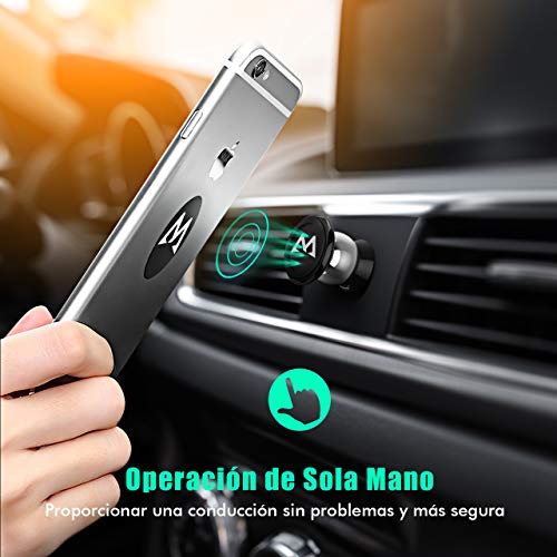 Soporte Magnético Universal con Pegatinas Metalicas, Mpow Iman Móvil Coche / Soporte Auto Car Mount Metálico 360° Rotación Apoyo Pegar a Cualquier Superficie Limpiado para iPhone7/ 6/ 6s 6 Plus, Google Pixely, Galaxy S8, Moto G5,LG G6 y Otros Smartphones
