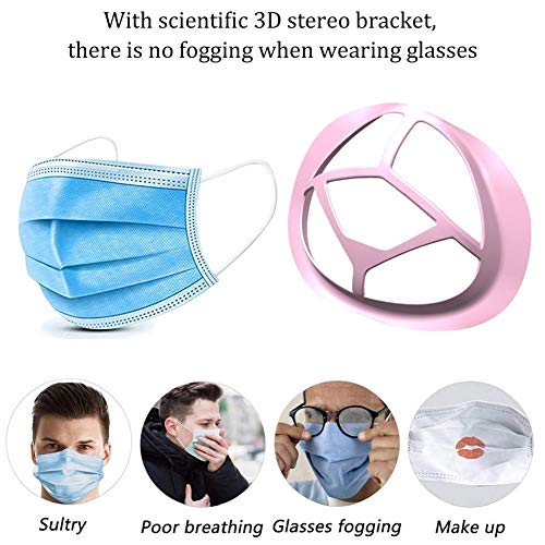 Soporte Protector De Lápiz Labial 3D, Juego De 5, Cómodo Marco De Soporte Interior De Plástico Para La Cara, Protector De Maquillaje Reutilizable, Crea Más Espacio Para Respirar Para Niños, Adultos