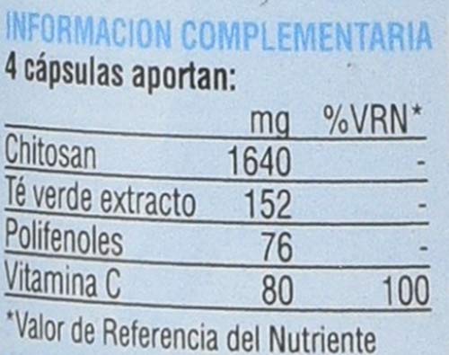 SOTYA - SOTYA Chitosán + Té verde + Vitamina C 100 cápsulas 600mg