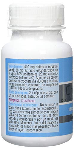 SOTYA - SOTYA Chitosán + Té verde + Vitamina C 100 cápsulas 600mg