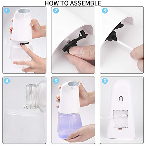 Soulpala Dispensador de Jabón Automático, 300ML Dispensador de Desinfectante Manos sin Contacto Sensor de Movimiento infrarrojo, para baño, Kithcen y Hotel