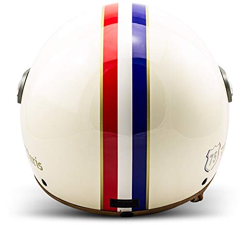 Soxon SP-325 - Casco Moto, ECE Certificado, con parasol y bolsa de casco, Multicolor/Paris, S (55-56cm)