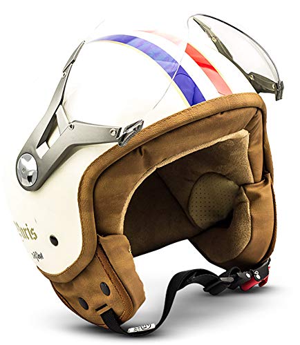 Soxon SP-325 - Casco Moto, ECE Certificado, con parasol y bolsa de casco, Multicolor/Paris, S (55-56cm)