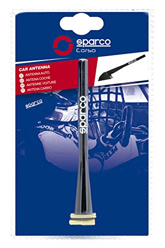 Sparco OPC14160001 Urban Antena de Coche, sin valvulas, Negro/Blanco