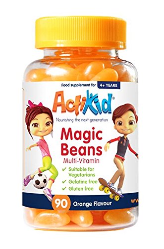 SPECIAL OFFER 2x ActiKid Magic Beans Multi-Vitamin 90x Orange Flavour, Gelatin free, Fortalecimiento del sistema inmunológico