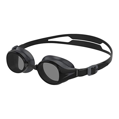 Speedo Hydropure Swimming Goggles, Unisex-Adult, Black/Grey, One Size