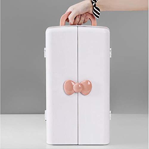 SPFOZ Maquillaje Bolsa Caja De Almacenamiento De Cosméticos Multifunción Portátil con Tapa Tocador Tocador De Piel Caja De Joyería Acrílico Rosa Azul (Color : Blue)