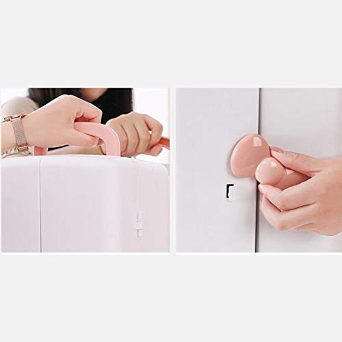 SPFOZ Maquillaje Bolsa Caja De Almacenamiento De Cosméticos Multifunción Portátil con Tapa Tocador Tocador De Piel Caja De Joyería Acrílico Rosa Azul (Color : Blue)