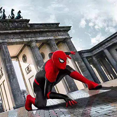 Spider-Man: Far From Home, Marvel Avengers Spiderman Máscara de cara completa de PVC Casco Cascos, Película Cosplay Sombra Disimular Accesorios de disfraces de batalla, Cabeza de Halloween,A-OneSize