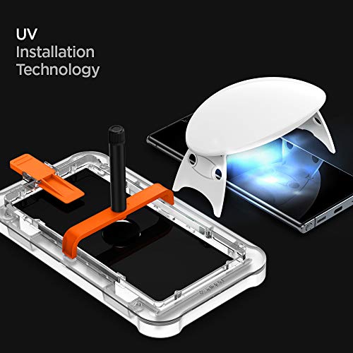 Spigen, Protector de Pantalla para Samsung Galaxy Note 20 Ultra Glast.TR Platinum 2.0, UV Vidrio Templado, Compatible con Fundas, Huella Digital Ultrasónica
