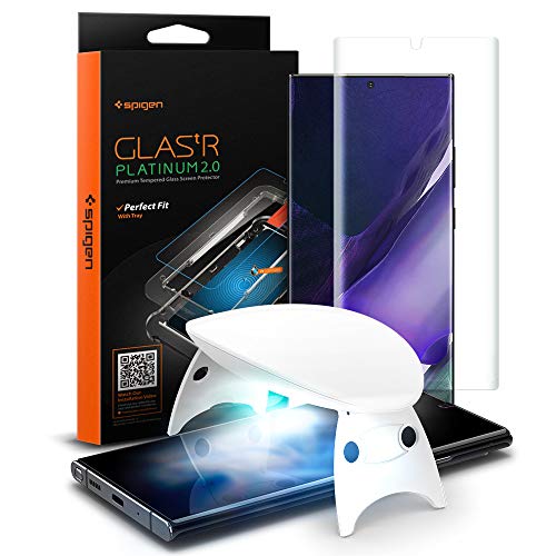 Spigen, Protector de Pantalla para Samsung Galaxy Note 20 Ultra Glast.TR Platinum 2.0, UV Vidrio Templado, Compatible con Fundas, Huella Digital Ultrasónica