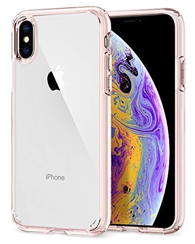 Spigen Ultra Hybrid Funda iPhone XS/X con Tecnología de cojín de Aire y protección híbrida de la Gota para iPhone XS 5.8" (2018) & X (2017) - Rose Crystal