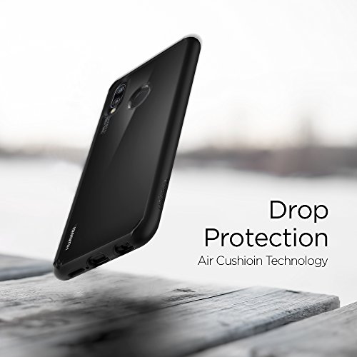 Spigen Ultra Hybrid Funda Transparente con Bordes Negro - Fundas con tecnología de amortiguación de Aire y protección contra caídas, para Huawei P20 Lite (2018) - Negro (L22CS23075)