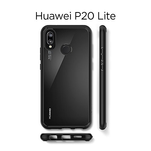 Spigen Ultra Hybrid Funda Transparente con Bordes Negro - Fundas con tecnología de amortiguación de Aire y protección contra caídas, para Huawei P20 Lite (2018) - Negro (L22CS23075)