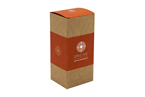SPINCARE Kit De Limpieza De Discos LP De Vinilo Juego 5 En 1 Que Incluye Solución De Limpieza Antiestática para Discos, Almohadilla De Terciopelo, Soporte para Secado/Exhibición Y Cepillo De Fibra