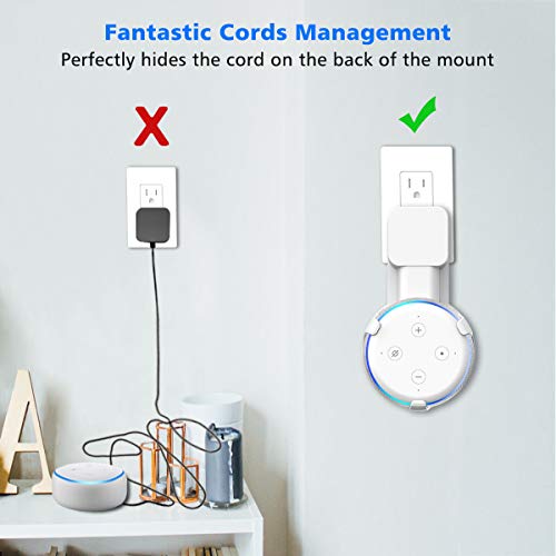 SPORTLINK Soporte Montaje en Pared para Dot (3.ª generación) Voice Assistants, Sin Cables o Tornillos Desordenados, Colgador Ahorro Espacio Enchufe en Cocina Baño y Dormitorio (Blanco)