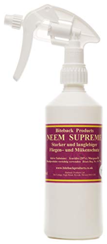 Spray de 500ml repelente de moscas y mosquitos 'Neem Supreme' ™ de Biteback Products, resistente y de larga duración