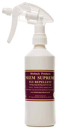 Spray de 500ml repelente de moscas y mosquitos 'Neem Supreme' ™ de Biteback Products, resistente y de larga duración