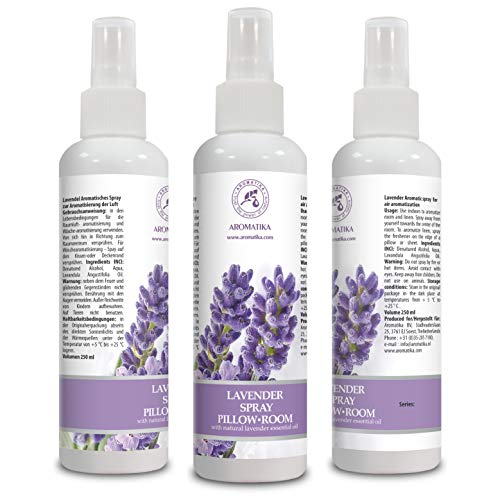 Spray de Almohada 250 ml - Spray de Aromaterapia de Lavanda - 100% Pura Aceite Esencial de Lavanda - Ideal para Yoga - Relajación - Sueño y Spray para Habitación - Natural Lavanda Pillow Mist