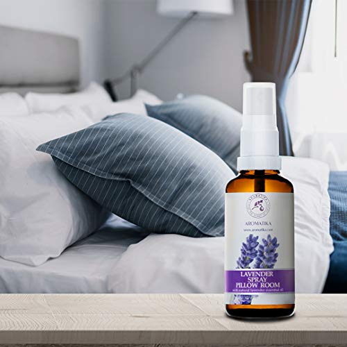 Spray de Almohada 50 ml - Spray de Aromaterapia de Lavanda - 100% Pura Aceite Esencial de Lavanda - Ideal para Yoga - Relajación - Sueño y Spray para Habitación - Natural Lavanda Pillow Mist