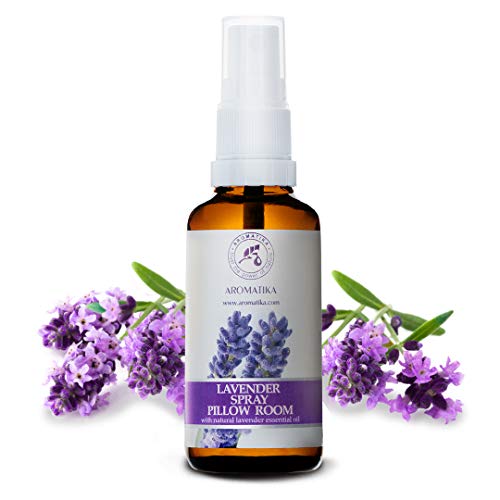 Spray de Almohada 50 ml - Spray de Aromaterapia de Lavanda - 100% Pura Aceite Esencial de Lavanda - Ideal para Yoga - Relajación - Sueño y Spray para Habitación - Natural Lavanda Pillow Mist