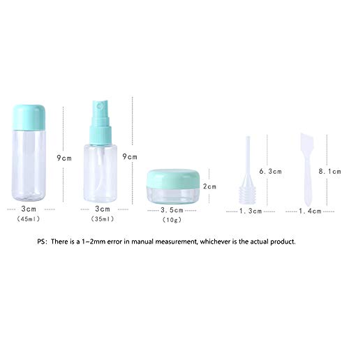 Sprießen 8Pcs Botellas de Viaje Bolsa de Cosméticos Impermeable Botellas de Viaje Portátiles Reutilizables Botellas Cosméticas Set de Botellas de Viaje para Champú/Crema/Gel/Líquido Contenedor