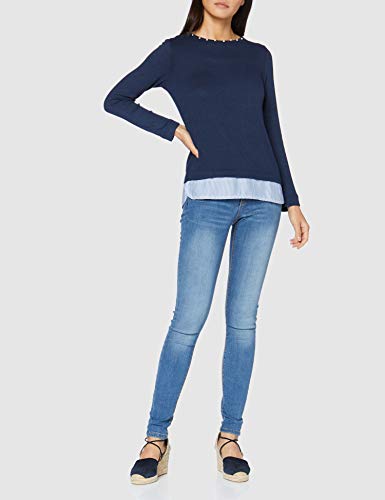 Springfield bimateria Faldon-c/19 Camiseta, Azul (Blue_Print 19), 40 (Tamaño del Fabricante: L) para Mujer