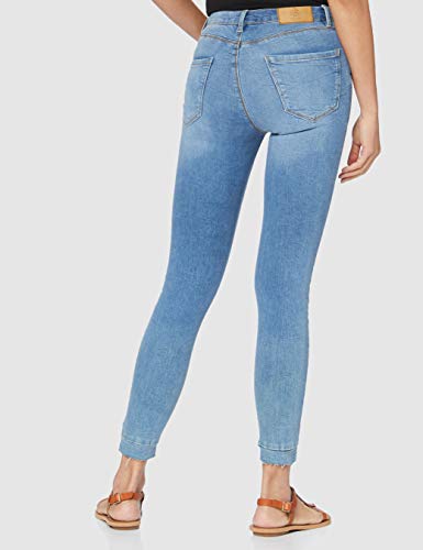 Springfield Bordado Bolsillos-c/14 Vaqueros Straight, Azul (Medium_Blue 14), 36 (Tamaño del Fabricante: 36) para Mujer