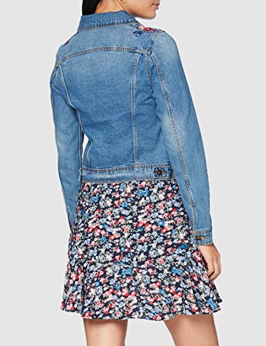 Springfield Denim Bordada-c/14 Chaqueta Deportiva, Azul (Medium_Blue 14), M (Tamaño del Fabricante: M) para Mujer