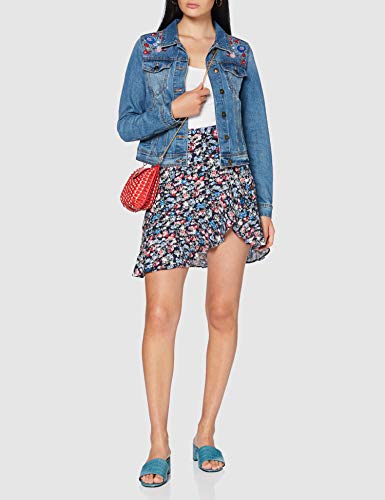 Springfield Denim Bordada-c/14 Chaqueta Deportiva, Azul (Medium_Blue 14), M (Tamaño del Fabricante: M) para Mujer