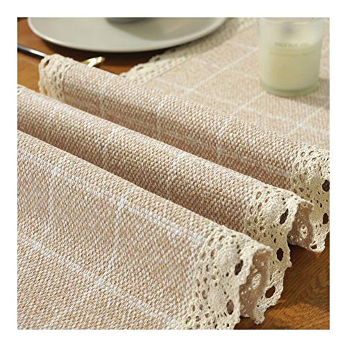 Squisito runner da tavolo Camino de Mesa Inicio Bandera de la mesa de centro clásica a cuadros cordón de zapato Gabinete Gabinete Bandera Tabla algodón y lino de Mesa per feste, ristoranti e attività