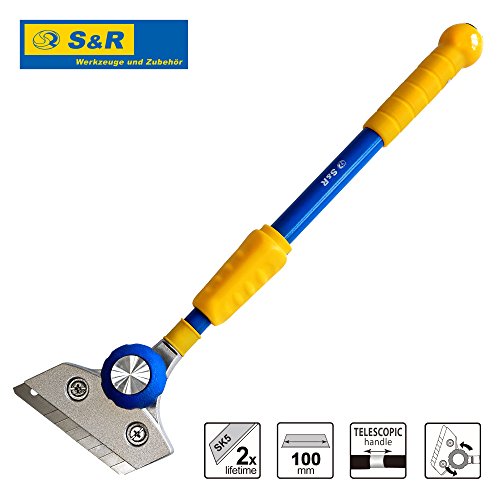 S&R Rasqueta télescopica Profesional. Rascador en acer mango hasta 630 mm