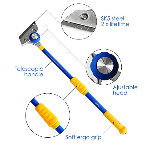 S&R Rasqueta télescopica Profesional. Rascador en acer mango hasta 630 mm