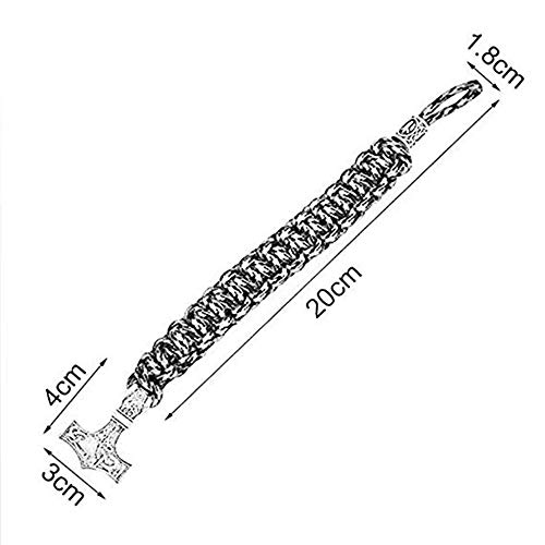 SSRSHDZW Pulsera Vikinga Pulsera De Cuero De Acero Inoxidable para Hombres Runa Nórdica Línea Trenzada Joyas De Puño Cinturón De Camuflaje Gris 24 Tipos De Runas Opcional,Viking18