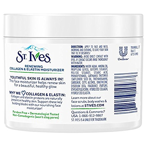 St Ives, Colágeno Elastina Hidratante Facial Piel Intemporal Tarro 295 ml (Paquete de 3) por St. Ives