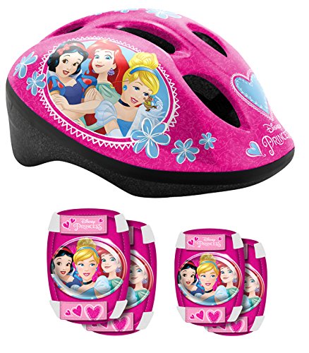 Stamp Sas Helmet + Elbow + Knee Pads Princess, Niñas, Pink, 53/56 Cm